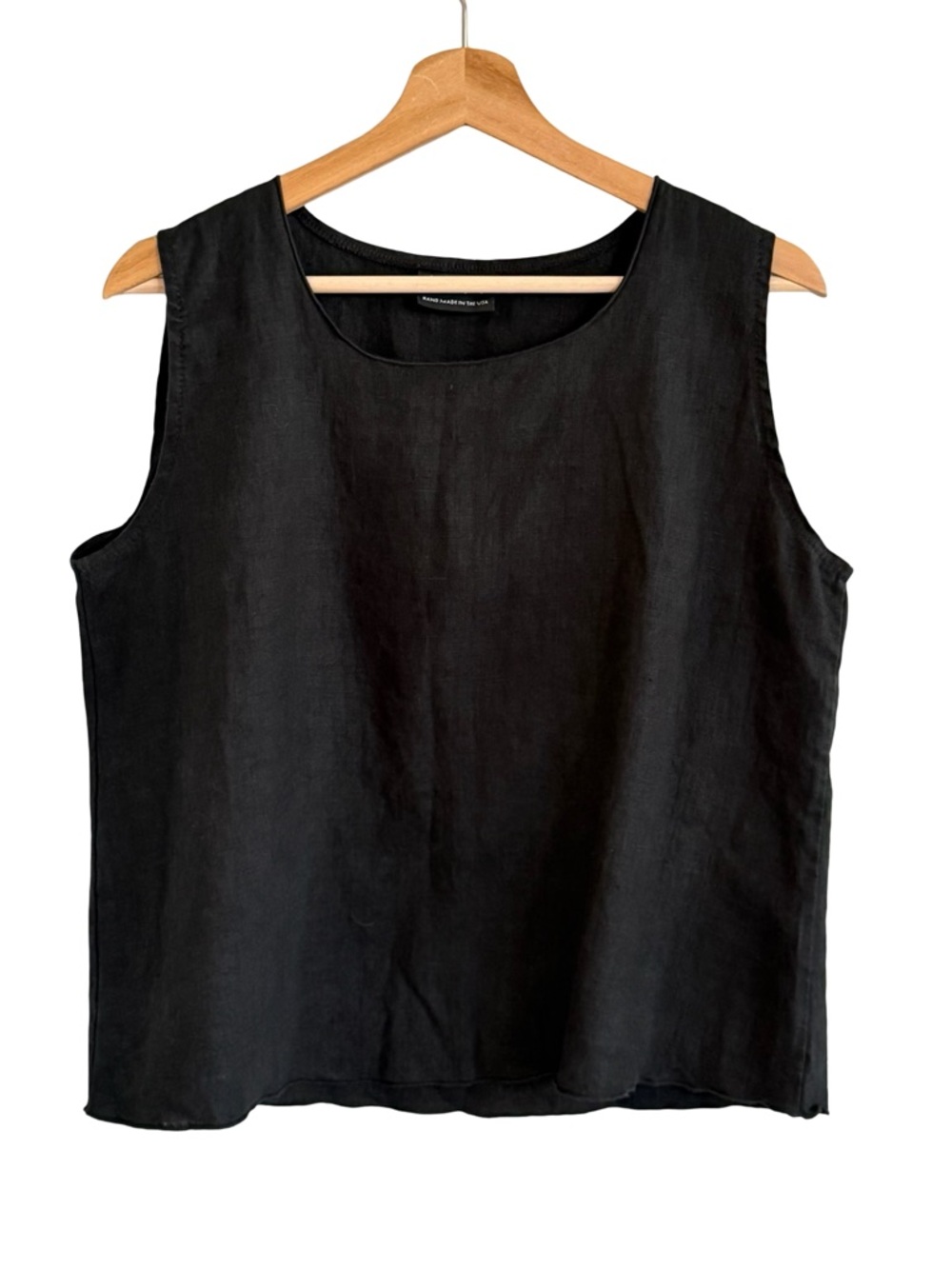 AHNI Womens Linen Sleeveless Top Size 2 Quiet Luxury Capsule Minimalist Neutral